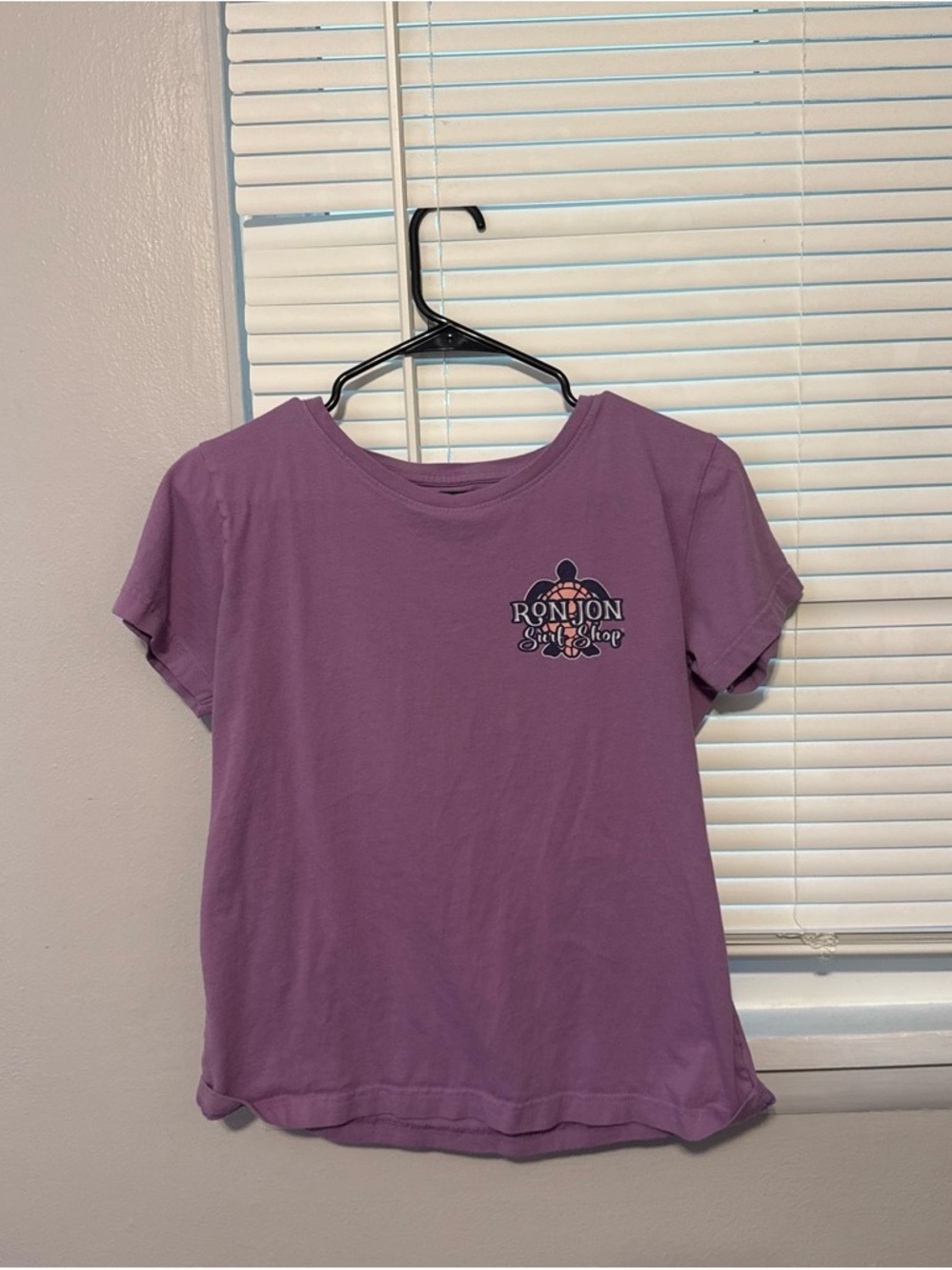 RonJon Women's Short Sleeve Tee in Lavender Purple